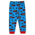 thumbnail image 3 of Sleep On It Infant & Toddler Boys 2-Piece Super Soft Jersey Snug-Fit Pajama Set with Matching Socks - Fire Trucks , 3T, 3 of 5