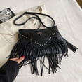 thumbnail image 2 of Bolso Pequeño Vintage Con Tachuelas Y Borlas Hombro para Mujer PU Fiesta, 2 of 9