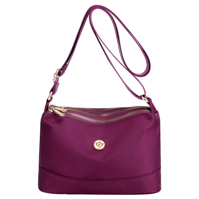 Bolso Casual Mujer Bolso Bandolera Ligero Bolso Hombro Nailon Bolso Cuadrado (Púrpura)