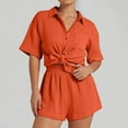 thumbnail image 4 of Ensemble Deux Pièces d'Été pour Femmes Shorts et Chemise en Polyester Mode Décontractée pour Usage Quotidien, 4 of 7