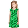thumbnail image 1 of Fotbe Green Broccoli Vestido de Dormir para Niñas de 3 a 10 Años, Mangas Cortas, Estilo Princesa, Pijama Camisón con Mangas Voladas-Large, 1 of 6