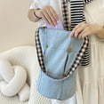 thumbnail image 5 of Fashion Denim Bucket Bag, Colorful Button Decor Shoulder Bag, Aesthetic Plaid Pattern, 5 of 5