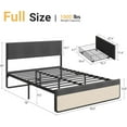 thumbnail image 1 of Platform Bed Frame with Headboard & 2 Storage Drawers - Metal Slat Support, No Box Spring Needed, Easy Assembly, Grey Linen, 1 of 7