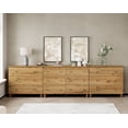 thumbnail image 2 of WAMPAT 12 Drawers Modern Wood Dresser for Bedroom, Modern Chest of Drawer, 118" Wide, Oak Brown Wood Finish, 2 of 9