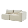 thumbnail image 4 of Christopher Knight Home 107" Compressed Sectional Sofa, Fabric Upholstery with Ottoman, Pillow Back, Khaki, 4 of 10