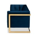 thumbnail image 6 of Baxton Studio Ambra Glam and Luxe Royal Blue Velvet Fabric Upholstered and Button Tufted Gold Sofa with Gold-Tone Frame, 6 of 12