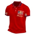 thumbnail image 5 of EliteGoogv Men Polo Shirt Patriotic Commemorative Graphic Print Short Sleeve Collared Shirt For Men 4th of July Outfit 250th Independence Day Red 3XL, 5 of 7