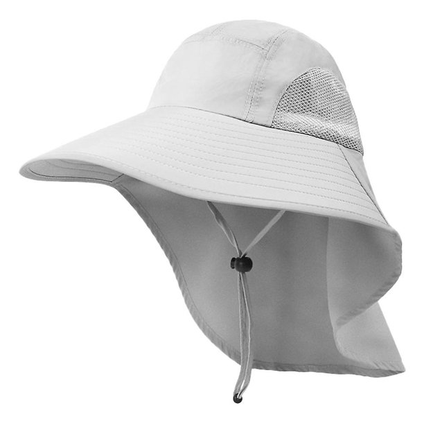 Sombrero de pescador con sombrilla de verano, sombrero protector solar para pesca y montañismo al aire libre, protección para el cuello, aleros grandes
