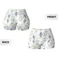 thumbnail image 3 of Rocae Lavender Flowers for Women's Quick-Dry Running Shorts,Ladies Active Athletic Apparel Yoga Workout Gym Running Volleyball Spandex Shorts, 3 of 9