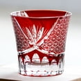 thumbnail image 3 of Bohemian Style Clear Red 240ml Hand-Cut Crystal Glass Cup Edo Kiriko Design Old Fashioned for Whiskey Beer Wine, 3 of 6