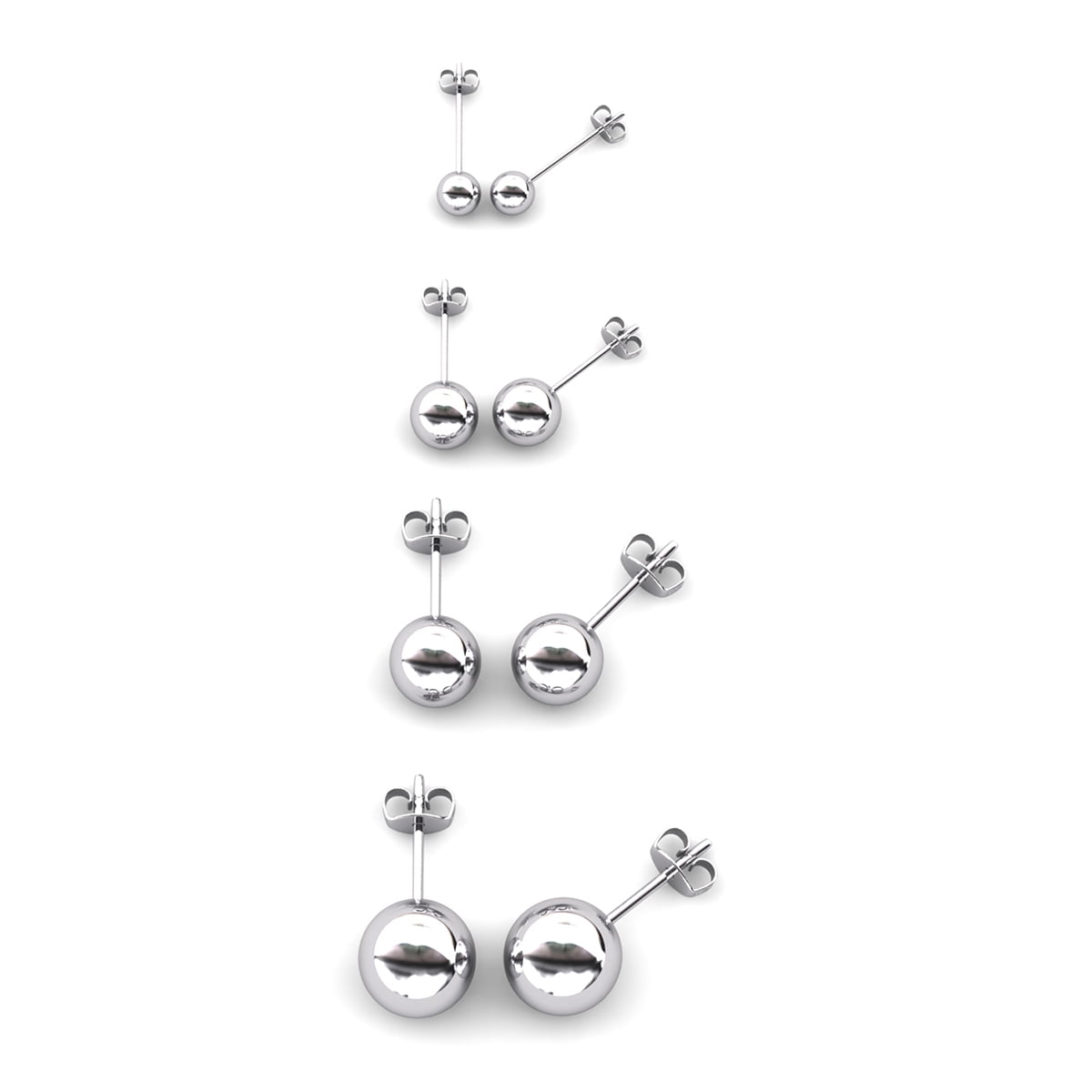 Cate & Chloe Harper Brass Round Polished 6mm Ball Dainty Stud Earrings Gift for Women