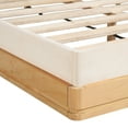 thumbnail image 5 of Christopher Knight Home Mid-Century Modern Wooden Bed Frame with Headboard, Queen Size, Beige Upholstery, 5 of 9