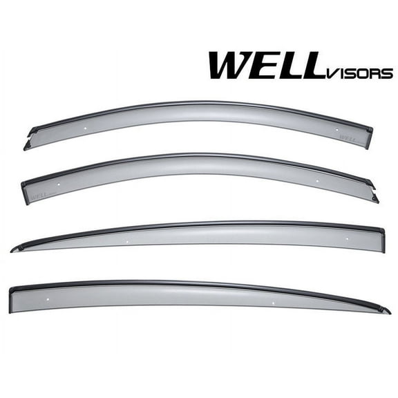 Wellvisors Side Window Visors Deflectors Rain Guards With Black Trim for 2012-2019 Nissan Versa Sedan 3-847NS007