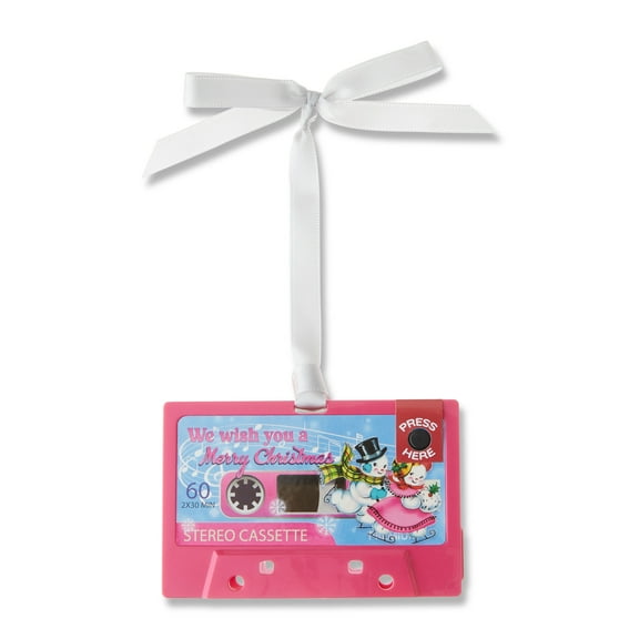 Mr. Christmas Retro Mini Cassette Ornament, Pink