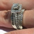 thumbnail image 4 of K-KED Gorgeous 925 Silver Filled Rings Cubic Zirconia Anniversary Delicate Jewelry Size 6-10-6, 4 of 6