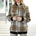 thumbnail image 5 of Horkkom Flannel Jacket Women Fleece Fuzzy Zip Up Jackets Casual Plaid Print Winter Coats with Pockets S, 5 of 6