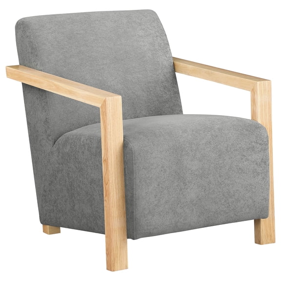 Coaster Diego Upholstered Accent Arm Chair with Wood Arms, Grey