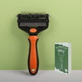 thumbnail image 2 of Partheme Pet Knot Remover Comb, Detangling Dematting Brush for Long Hair Dogs Cats, Undercoat Rake for Shedding Hair Removal, Grooming Tool for Matted Fur, Orange#2, 2 of 6