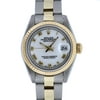 Pre-Owned Rolex Ladies Datejust Steel & 18K Yellow Gold White Roman Watch 69173 Oyster
