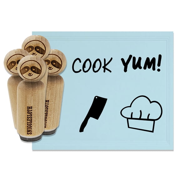 Cooking Chef Cook Hat Food Butcher Knife Rubber Stamp Set for Scrapbooking Crafting Stamping - Medium 1 Inch