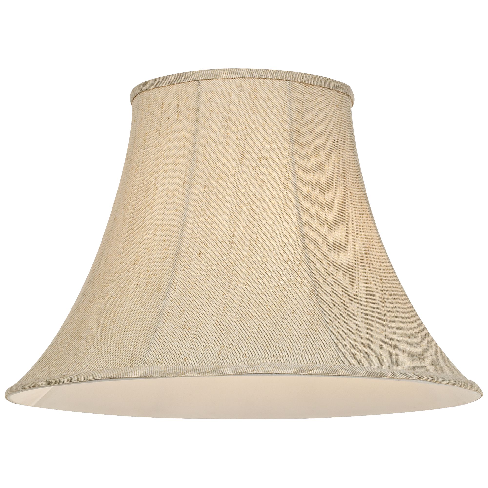 Springcrest Set of 2 Bell Lamp Shades Beige Large 9" Top x 19" Bottom x 12.5" High Spider with Replacement Harp and Finial Fitting