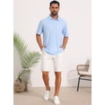thumbnail image 2 of DARING DIVA Men's Printed Short Sleeve Lightweight Breathable Polo Shirts L Light Blue, 2 of 7