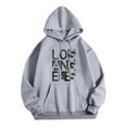 thumbnail image 1 of PENGXIANG Sweat à Capuche pour Femmes Patchwork Graphique Col Rond Tenues d'Hiver Automne Hauts pour Leggings Gris Foncé 2TG, 1 of 4