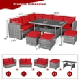 thumbnail image 6 of 7 Pieces Wicker Outdoor Sectional Sofa Set with Dining Table, 6 of 9
