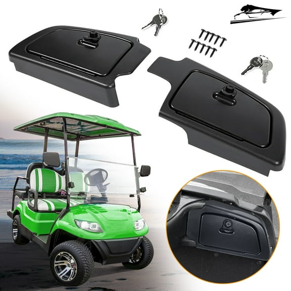 Black Locking Dash Glove Box Covers For Icon I20 I40 I60 Advanced EV Golf Cart
