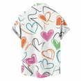thumbnail image 4 of Yaoyar Men Lapel Valentine's Day Love Heart Print Short Sleeve Button Cardigan Top Shirt Hawaiian Summer Beach Shirts Short Sleeve, 4 of 6