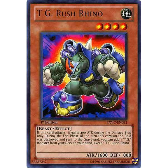 YuGiOh Extreme Victory Rare T.G. Rush Rhino EXVC-EN021