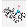 thumbnail image 3 of Ambesonne Romance Shower Curtain, Mr. Mrs. Birds Branch, 69"Wx70"L, Red Blue Black, 3 of 3