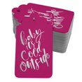 thumbnail image 1 of Inkdotpot 50 Pack Real Silver Foil Paper Tags Baby It's Cold Outside Baby Shower Favor Hang Tag, 1 of 1