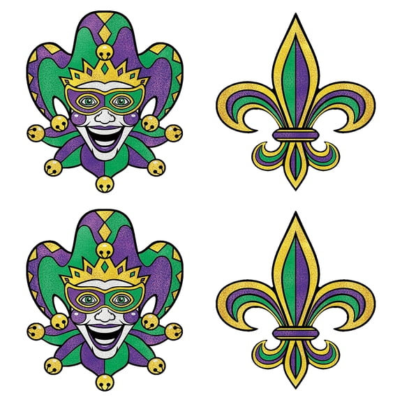 Jumbo Mardi Gras Cutouts, 24¾", Pack of 2