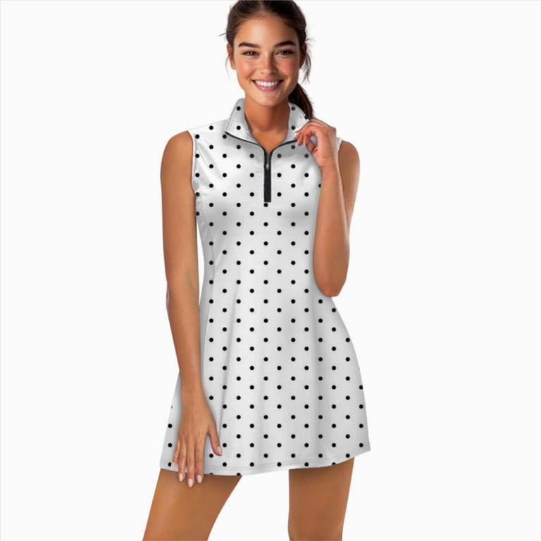 black and white golf dress Macade Women's Ava Range Dress 9134552- Large Beige