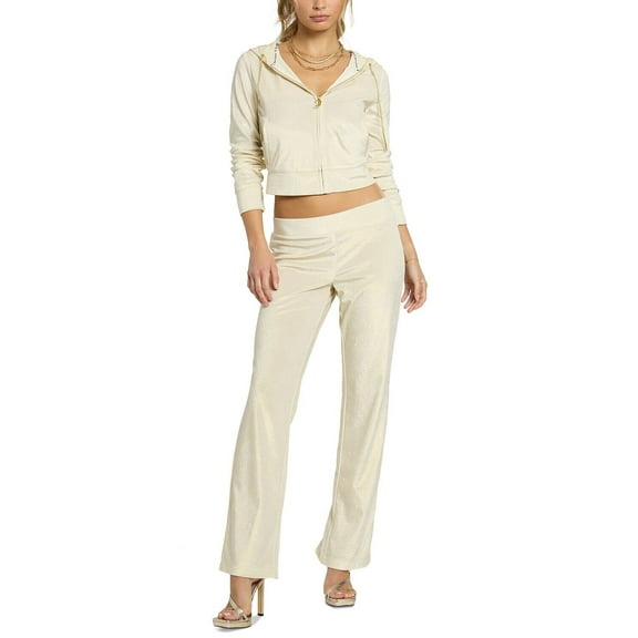 JUICY COUTURE Women's Studded-Back Velour Bling Cropped Jacket Gold $159 B4HP (Small)