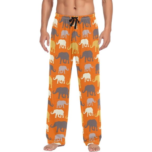 GZHJMY Elephant Pajama Pants for Men, Lounge Pants Lightweight Men Pajama Bottoms with Drawstring Pockets, Christmas New Year Birthday Gifts, Large