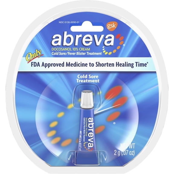 Abreva Cold Sore/Fever Blister Treatment, .07-Ounce Tube (Pack of 2)