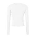 thumbnail image 6 of Kaprioy Womens Breathable Slim Fit Cropped Cardigan Button Up Long Sleeve Casual Sexy Basic Shirt Tops Fall Fashion Clothing White, L, 6 of 6
