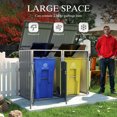 thumbnail image 5 of DECMAY Metal Outdoor Garbage Bin Shed, 54 Cu.Ft Storage for 2 Trash Cans, Galvanized Steel, Light Gray, 5 of 27