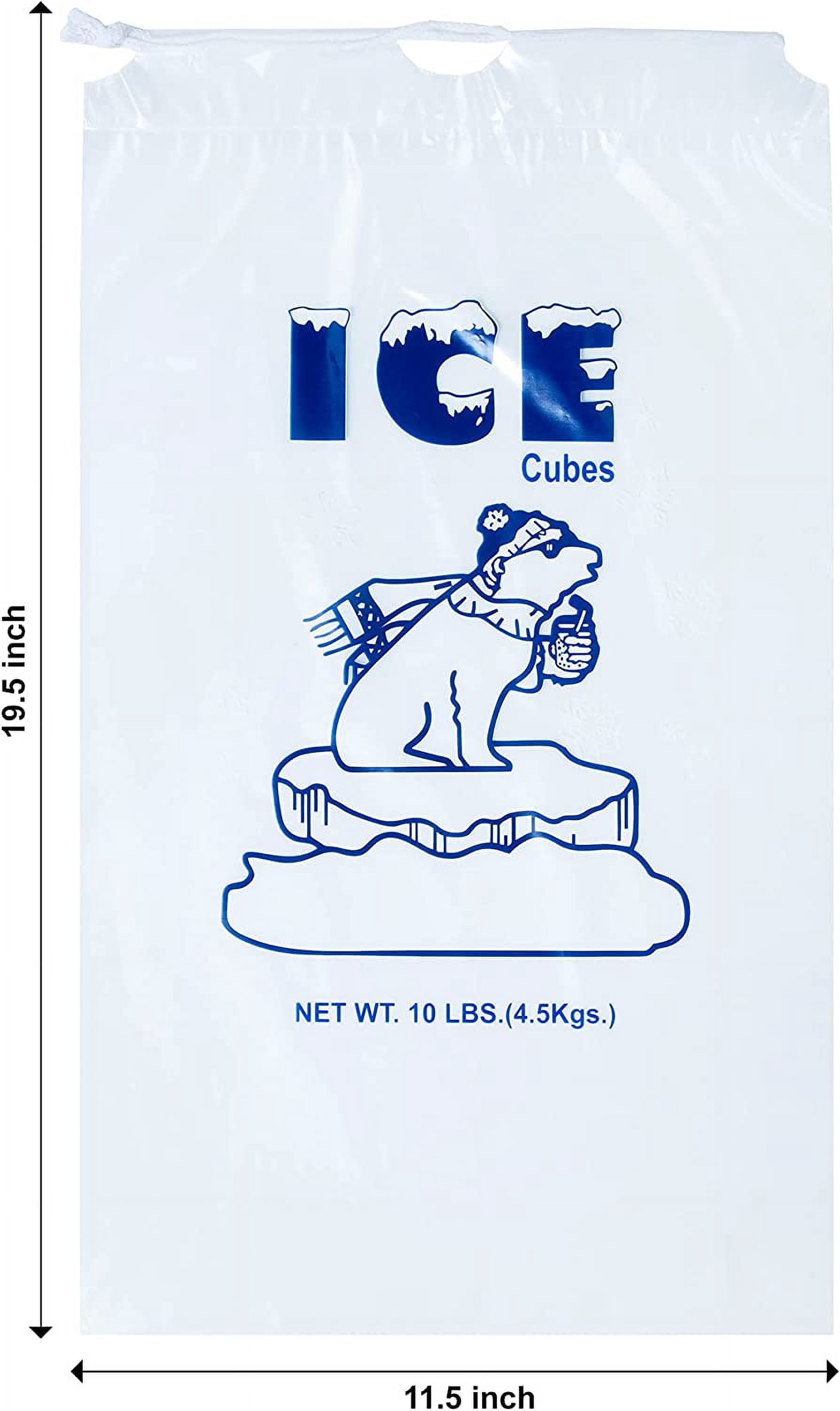 Infinite Pack 400 Pack Ice Bags 10 lb, Heavy-Duty Ice Bags with Drawstring(1.30 Mils Thickness)