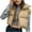 Khaki##1, variant on jsaierl Cropped Puffer Vest Women Full Zip Sleeveless Padded Jacket Solid Color Stand Collar Down Top Outwear