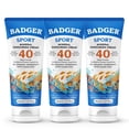 thumbnail image 1 of Protector solar Badger Reef Safe, sin perfume, SPF 40 Sport, 80 ml, paquete de 3, 1 of 6