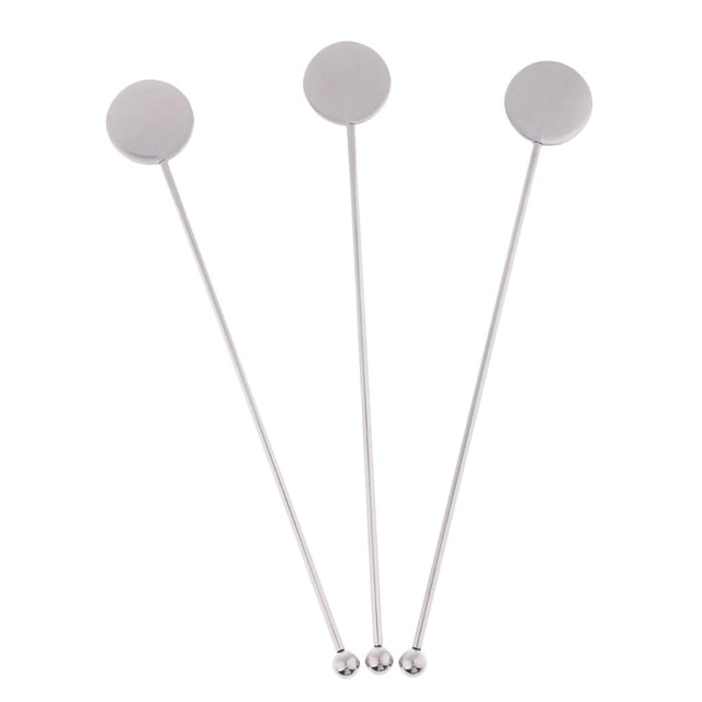 Agitadores de Bebidas Macarena Cocktail Swizzle Sticks Acero Inoxidable 6.8 Pulgadas Plata