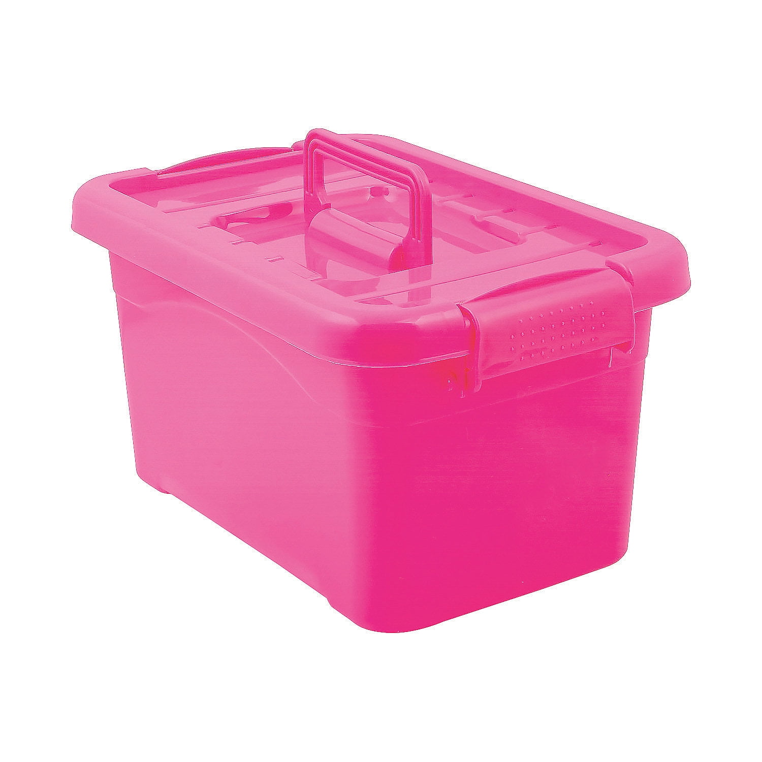 Hot Pink Large Locking Storage Bins, Colored Storage Bins With Lids