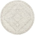thumbnail image 2 of SAFAVIEH Abstract Grosvenor Geometric Wool Area Rug, Ivory/Gray, 8' x 8' Round, 2 of 10