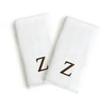 thumbnail image 2 of Authentic Hotel and Spa  2-piece White Turkish Cotton Hand Towels with Brown Block Monogrammed Initial White/Brown W, 2 of 7