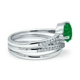 thumbnail image 2 of Weave Teardrop Pear Twist Infinity Shank Wedding Bridal Piece Ring Simulated Green Emerald CZ 925 Sterling Silver size 5, 2 of 5