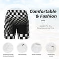thumbnail image 4 of Kdxio 3d Black And White Checkerboard Print Men'S Swim Trunks With Compression Liner 7 Inch Inseam Quick Dry Swim Shorts, 4 of 7