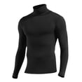 thumbnail image 5 of TOUMENY Men High Neck Top Long Sleeve Slim Fit Solid Casual Sweater Pullover Cotton Fashion Breathable Quick Dry Winter Sweater Black L, 5 of 6